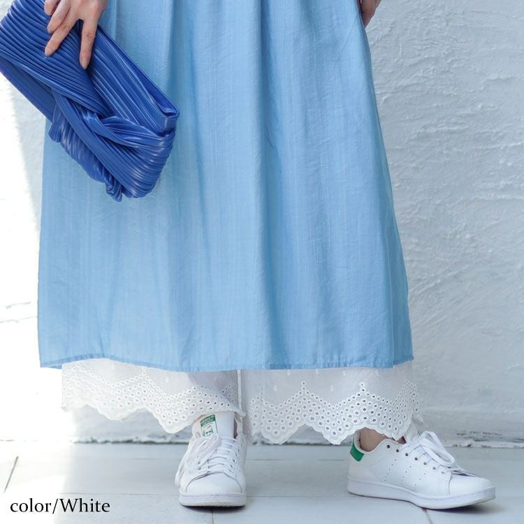 大きいサイズ レディース 刺繍レースコットンペチパンツ　gold931 【メール便可】