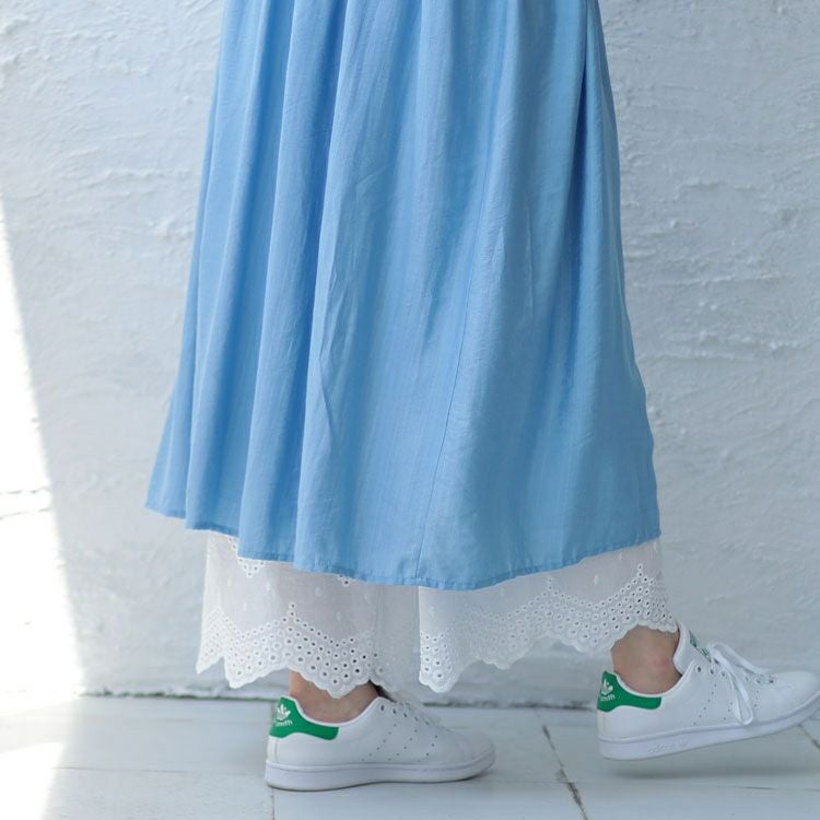 大きいサイズ レディース 刺繍レースコットンペチパンツ　gold931 【メール便可】