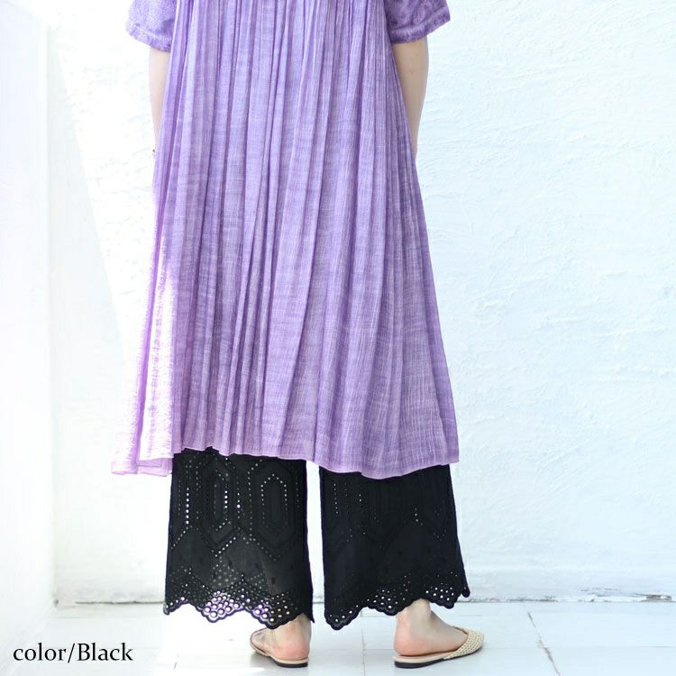 大きいサイズ レディース 刺繍レースコットンペチパンツ　gold931 【メール便可】