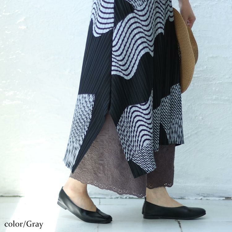 大きいサイズ レディース 刺繍レースコットンペチパンツ　gold932 【メール便可】 グレー