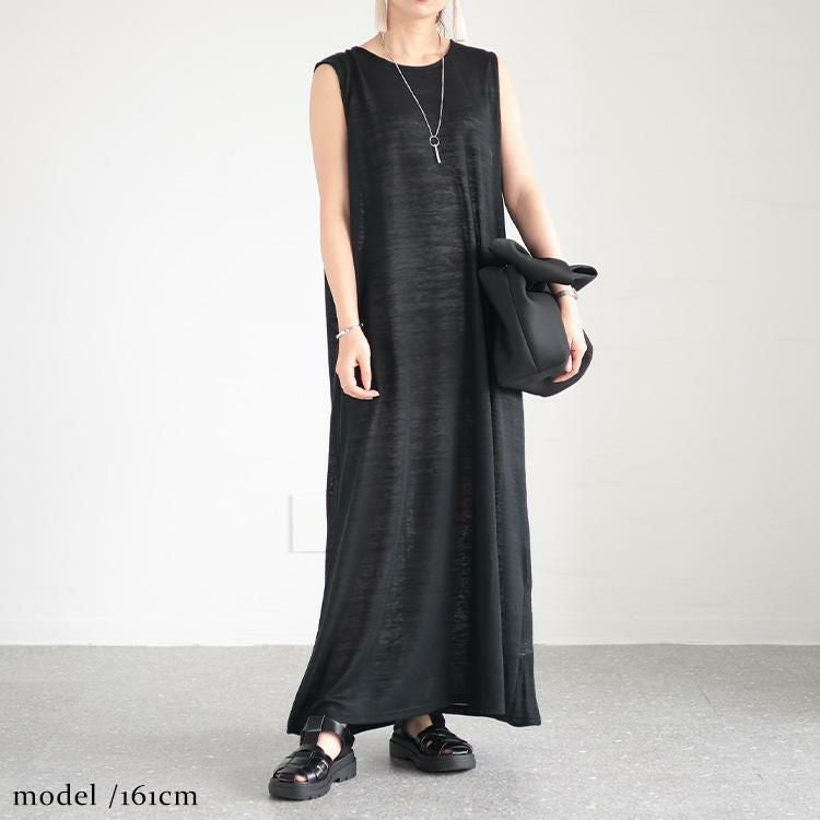 大きいサイズ レディース ノースリーブマキシワンピース　cast-5536002 【メール便可】 ブラック