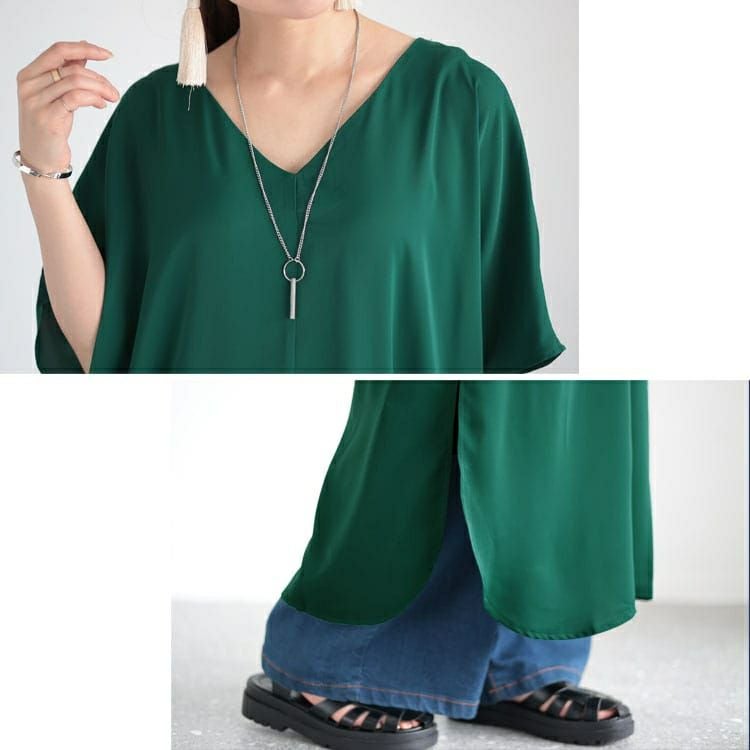 大きいサイズ レディース ポケット付きドルマンワンピース　sw-0556