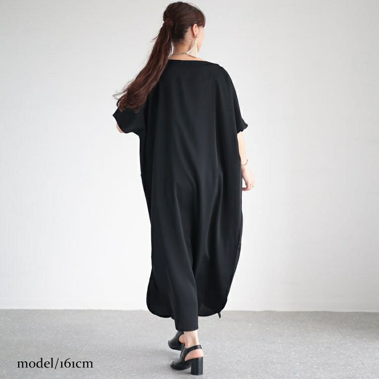 大きいサイズ レディース ポケット付きドルマンワンピース　sw-0556