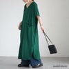 大きいサイズ レディース ポケット付きドルマンワンピース　sw-0556 グリーン