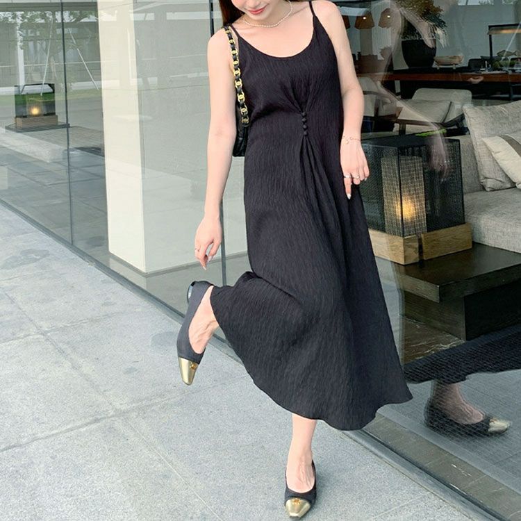 大きいサイズ レディース ボタンデザインキャミソールワンピース　goldy-1327 【メール便可】