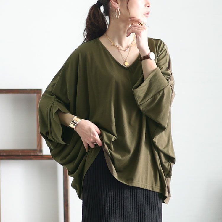 大きいサイズ レディース きものスリーブプルオーバートップス　fem-376