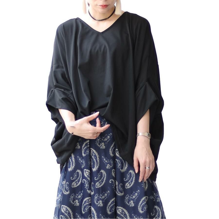 大きいサイズ レディース きものスリーブプルオーバートップス　fem-376 ブラック