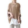 大きいサイズ レディース きものスリーブプルオーバートップス　fem-376 ベージュ