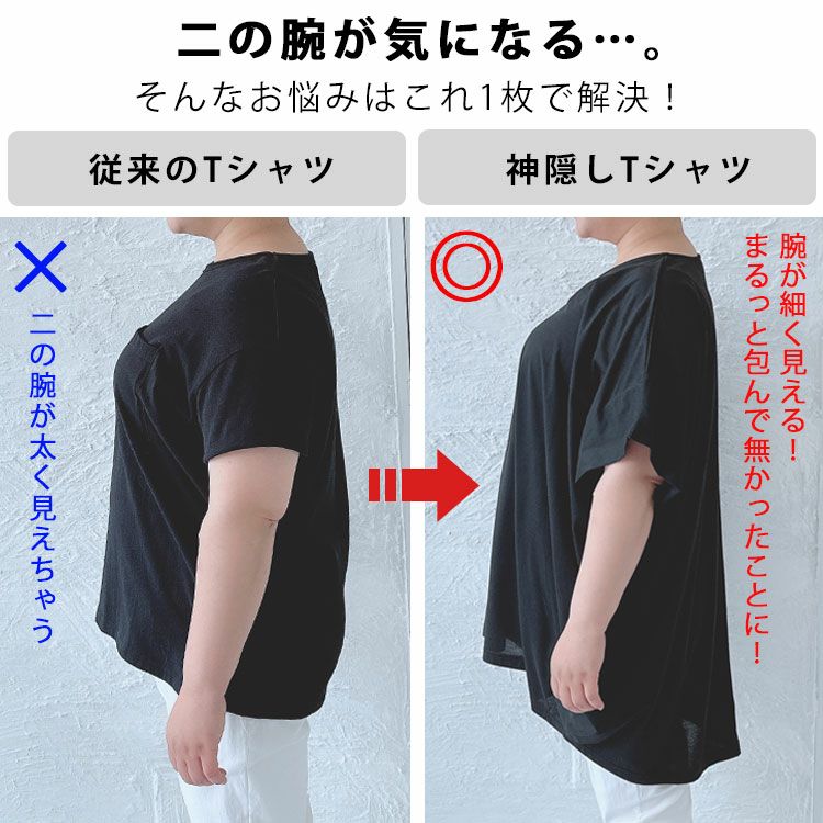 大きいサイズ レディース チュニックドルマンTシャツ　fem-375