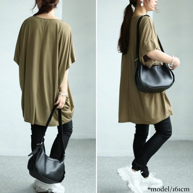 大きいサイズ レディース チュニックドルマンTシャツ　fem-375