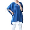 大きいサイズ レディース チュニックドルマンTシャツ　fem-375 ブルー