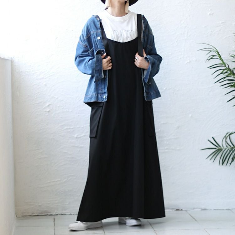 大きいサイズ レディース エプロンロングワンピース　nw-23025