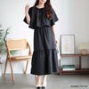 大きいサイズ レディース ケープ付きティアードワンピース　sada-6872 ブラック