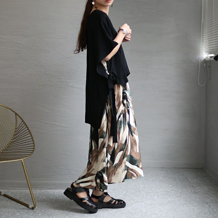 大きいサイズ レディース 切替ベスト風ドッキングワンピース　sw-0538