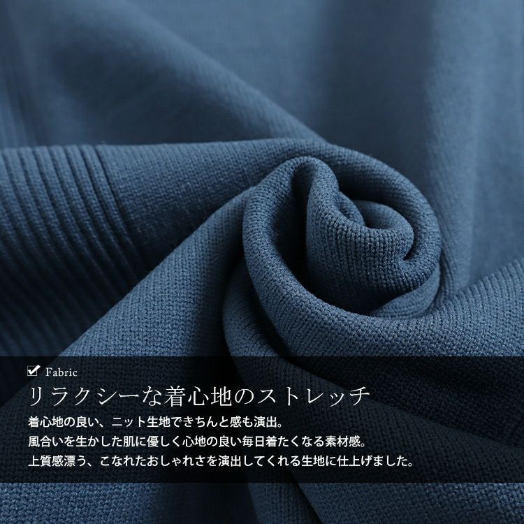 大きいサイズ レディース VネックIラインロングニットワンピース　sw-0550