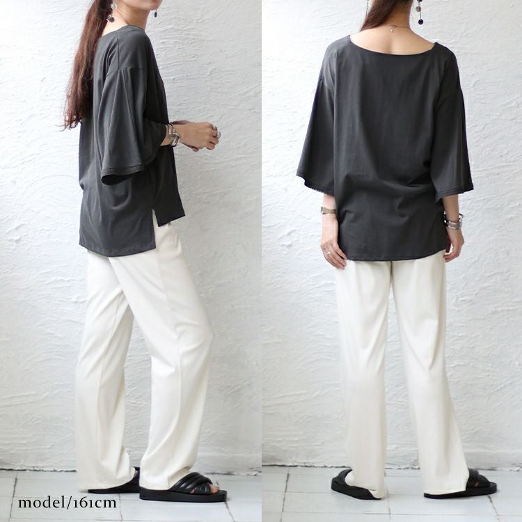 大きいサイズ レディース レースフレアスリーブVネックトップス　wk-0331