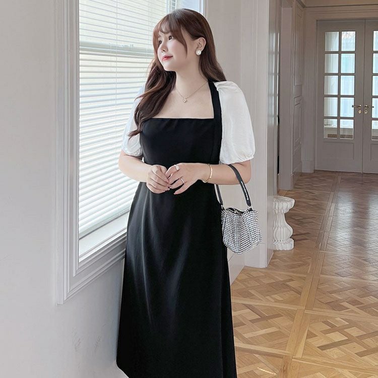 大きいサイズ レディース バックオープンフレアワンピース　goldy-1314