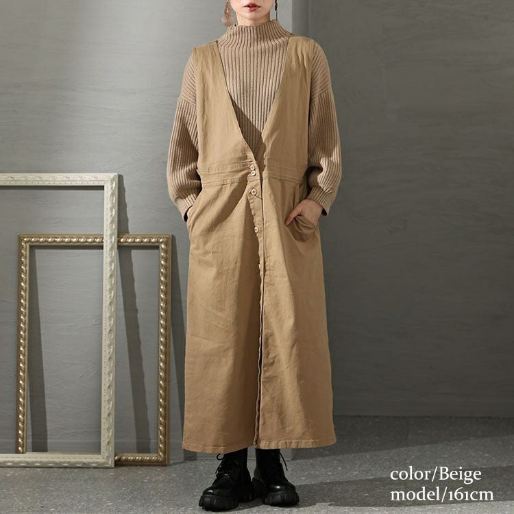 大きいサイズ レディース フロントボタンジャンパーツイルスカート　wc-0251