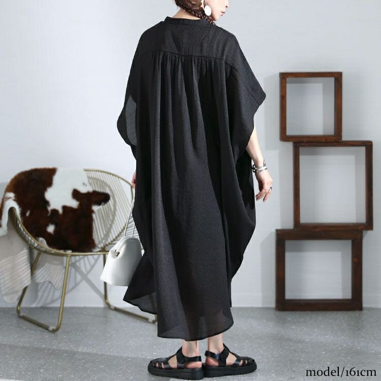 大きいサイズ レディース ドルマンロングワンピース　nw-23009