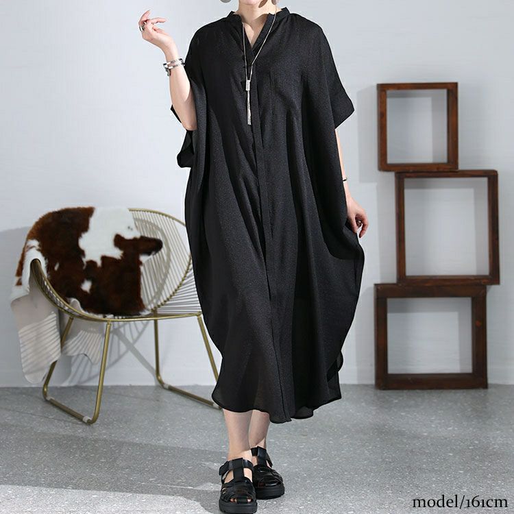 大きいサイズ レディース ドルマンロングワンピース　nw-23009