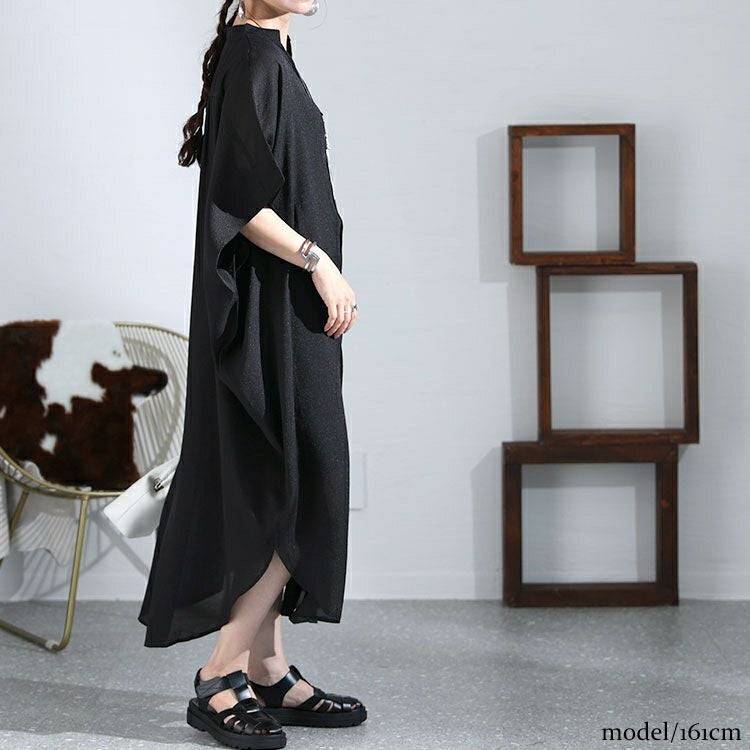 大きいサイズ レディース ドルマンロングワンピース　nw-23009