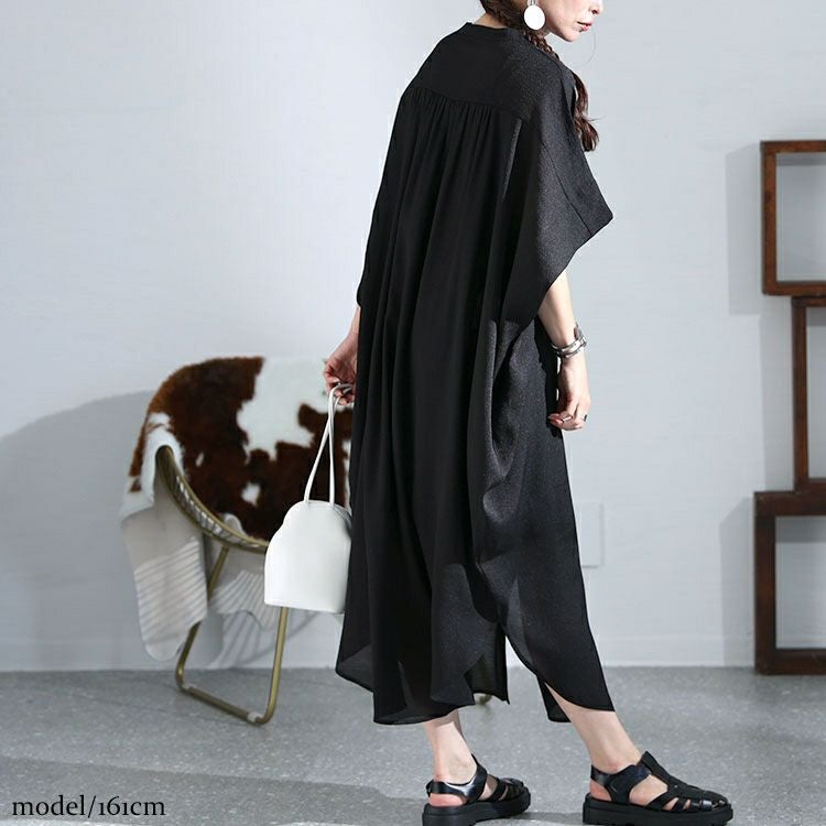 大きいサイズ レディース ドルマンロングワンピース　nw-23009