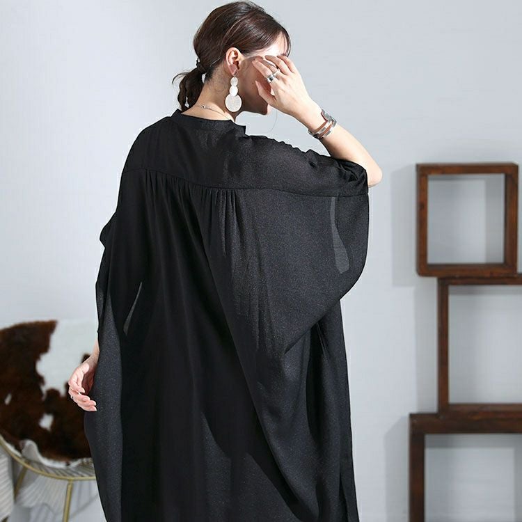 大きいサイズ レディース ドルマンロングワンピース　nw-23009