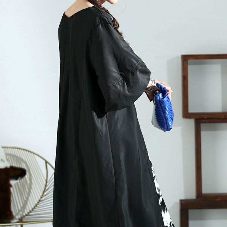 大きいサイズ レディース アート柄切替えワンピース　nw-23007