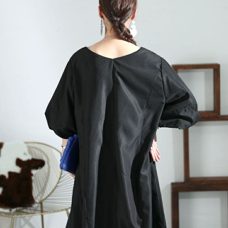 大きいサイズ レディース アート柄切替えワンピース　nw-23007