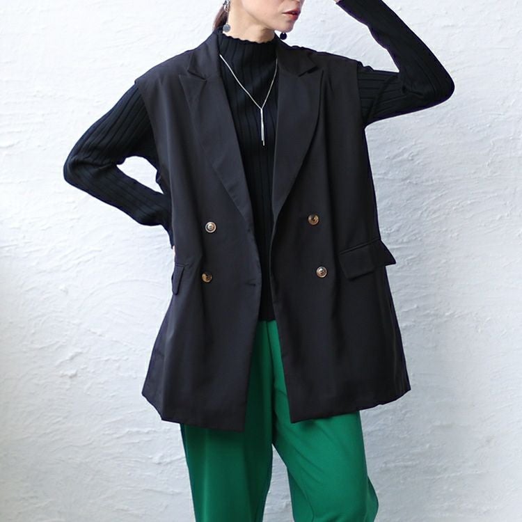 大きいサイズ レディース トレンチ風ベスト　nw-23015