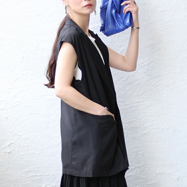 大きいサイズ レディース トレンチ風ベスト　nw-23015