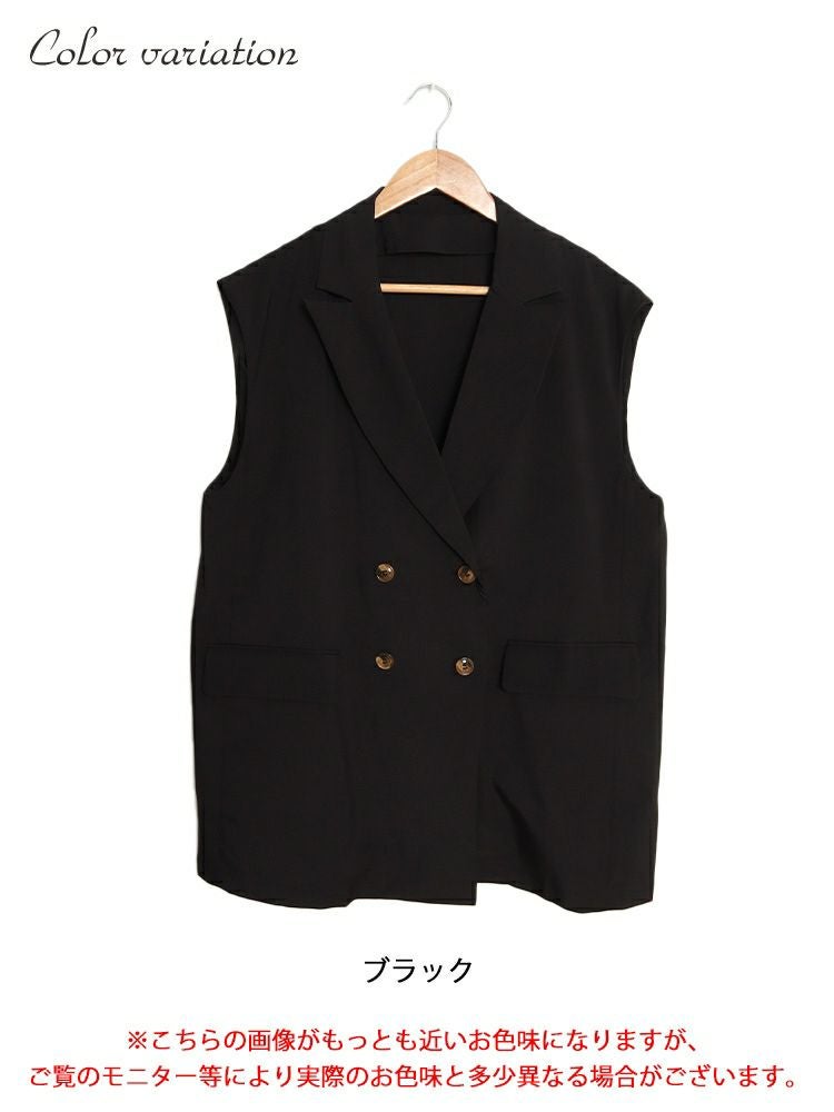 大きいサイズ レディース トレンチ風ベスト　nw-23015