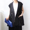 大きいサイズ レディース トレンチ風ベスト　nw-23015 ブラック