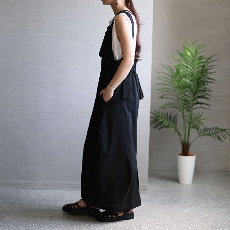 大きいサイズ レディース コクーンシルエットエプロンワンピース　nw-23012