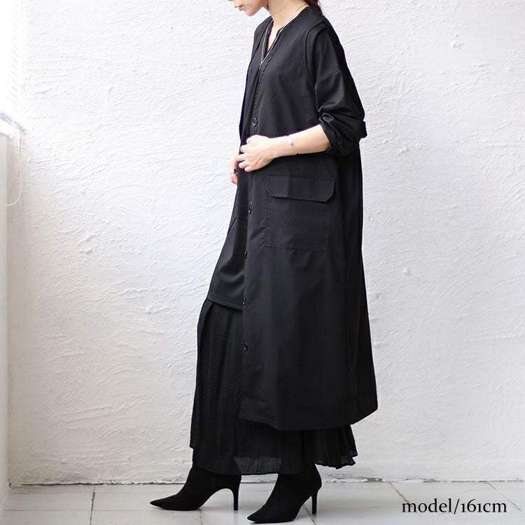 大きいサイズ レディース ウエストドロスト入りロングベスト　maru-6663