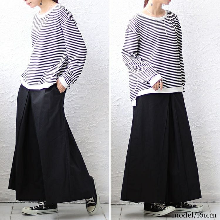 大きいサイズ レディース 股隠しタック入りワイドパンツ　maru-6662