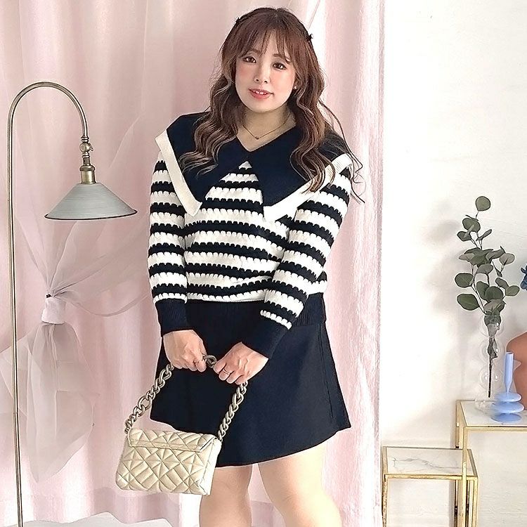 大きいサイズ レディース ラップスカート風ショートパンツ　goldy-1362