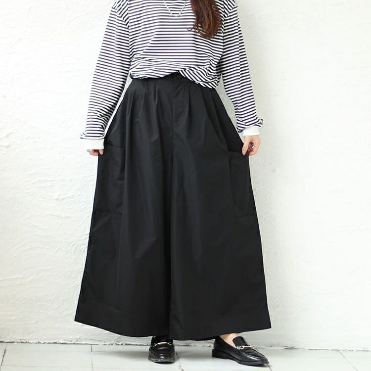 大きいサイズ レディース サイドポケットフロントタックワイドパンツ　sw-0560