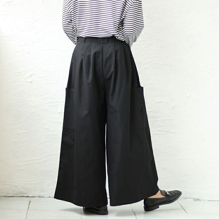 大きいサイズ レディース サイドポケットフロントタックワイドパンツ　sw-0560