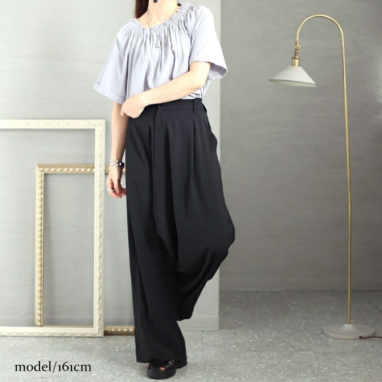 大きいサイズ レディース ウエストゴムサルエルパンツ　sw-0563