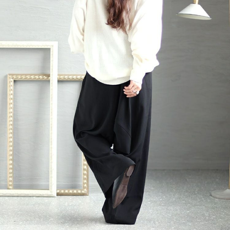 大きいサイズ レディース ウエストゴムサルエルパンツ　sw-0563