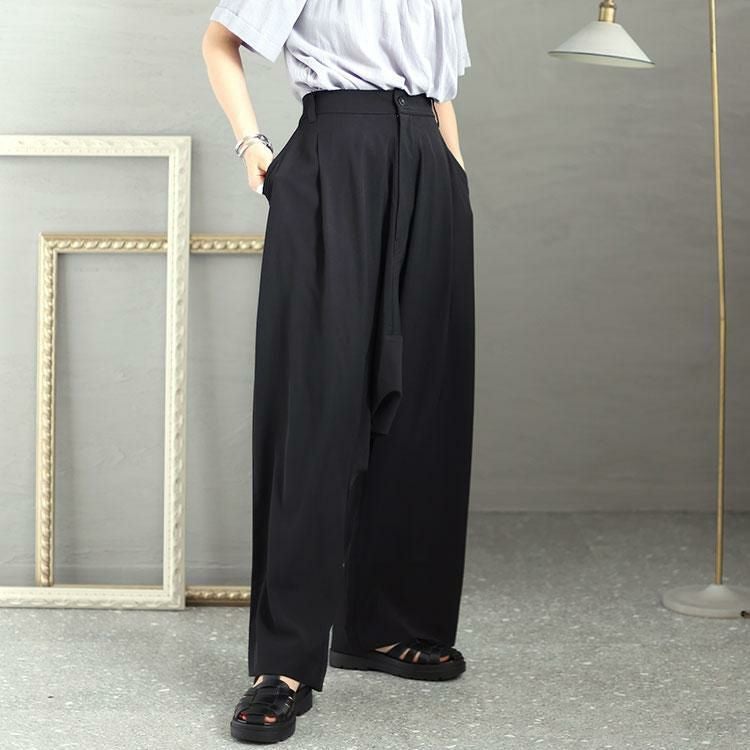 大きいサイズ レディース ウエストゴムサルエルパンツ　sw-0563 ブラック