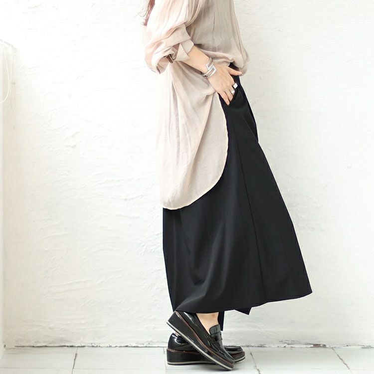 大きいサイズ レディース サイドボタンカフェパンツ　sw-0561