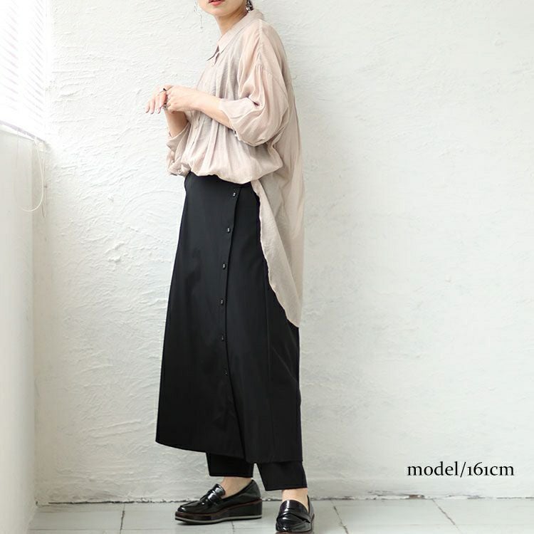 大きいサイズ レディース サイドボタンカフェパンツ　sw-0561