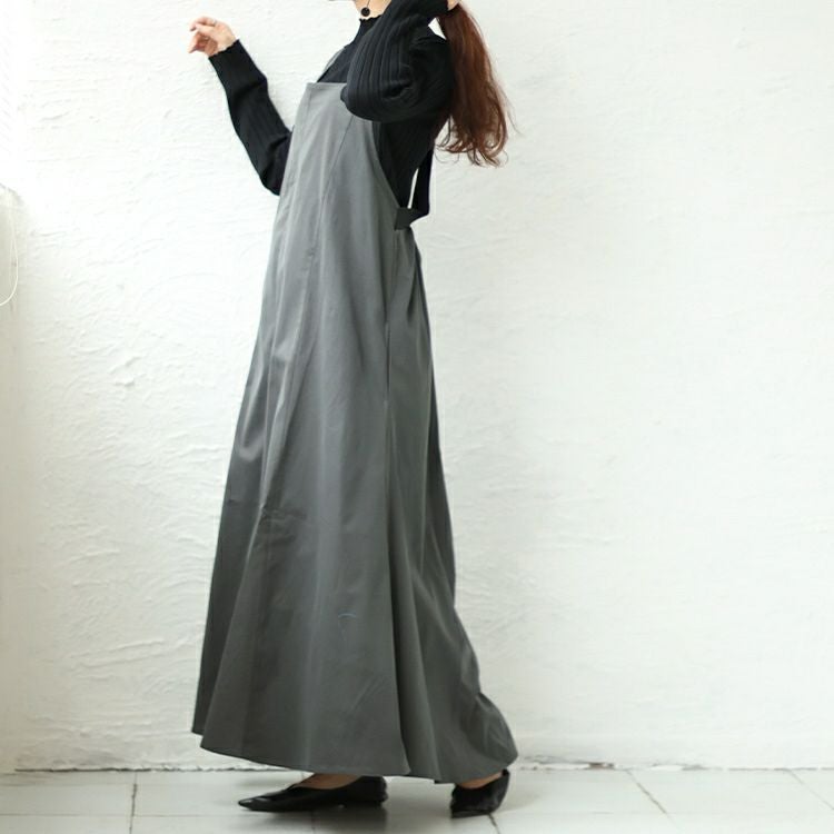 大きいサイズ レディース 前剥ぎデザインセンターラインエプロンワンピース　nw-23031