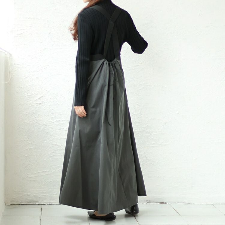 大きいサイズ レディース 前剥ぎデザインセンターラインエプロンワンピース　nw-23031