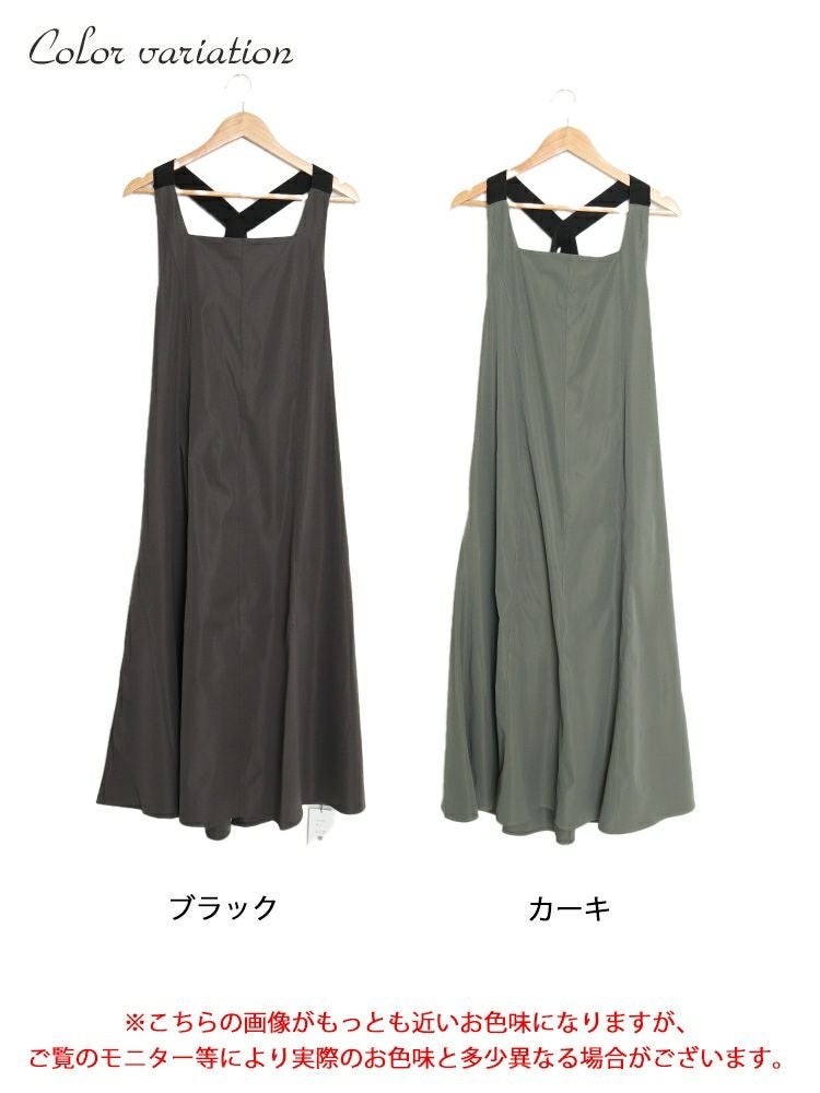 大きいサイズ レディース 前剥ぎデザインセンターラインエプロンワンピース　nw-23031