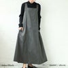 大きいサイズ レディース 前剥ぎデザインセンターラインエプロンワンピース　nw-23031 チャコール