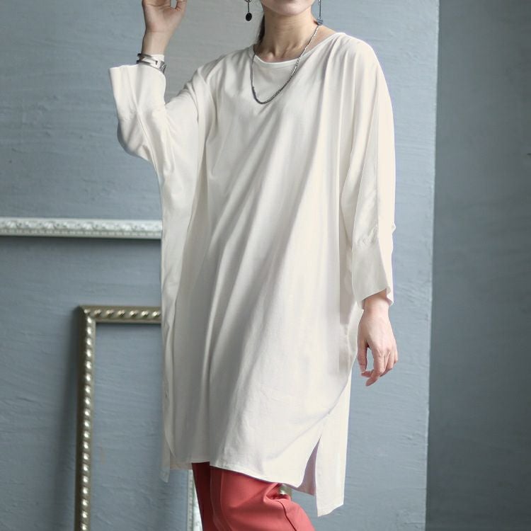 大きいサイズ レディース コットン100％ドルマンスリーブチュニック　wk-0255