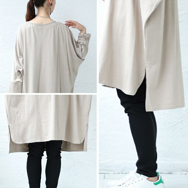 大きいサイズ レディース コットン100％ドルマンスリーブチュニック　wk-0255